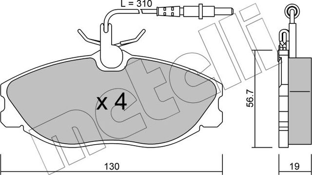 Тормозные колодки Metelli. Артикул 22-0214-0