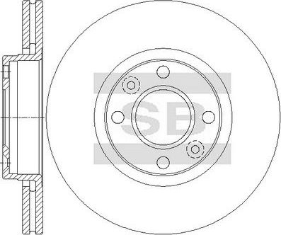 Тормозной диск Sangsin Hi-Q передний для Renault Kangoo II 2008-2026. Артикул SD3069