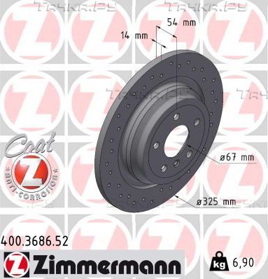 Тормозной диск Zimmermann SPORT Z. Артикул 400.3686.52