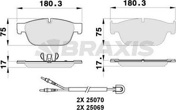 Тормозные колодки Braxis. Артикул AB0269