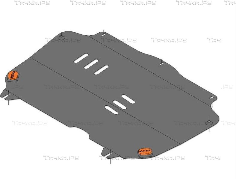 Защита алюминиевая Alfeco для картера и КПП Chevrolet Spark III M 300 2011-2015. Артикул ALF.03.14 AL4