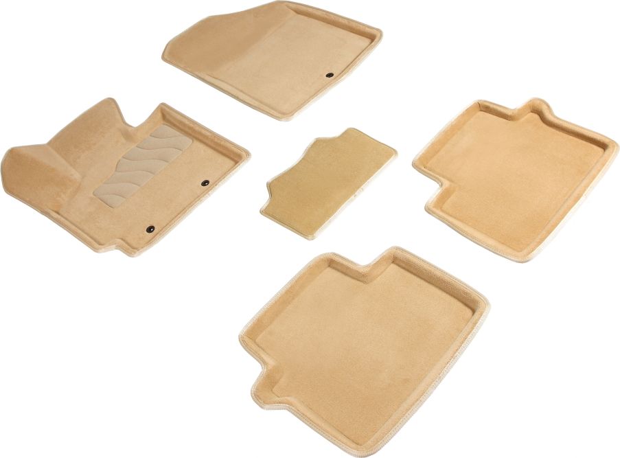 Коврики Seintex 3D ворсовые для салона Kia Soul II 2013-2019 БЕЖЕВЫЕ. Артикул 89820