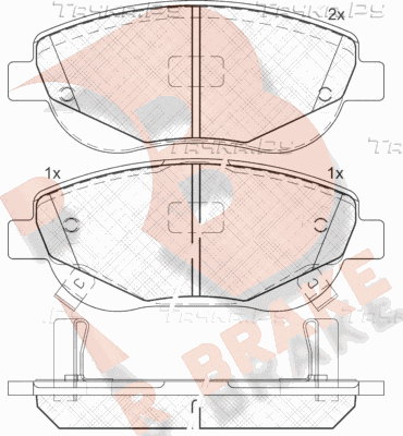 Тормозные колодки R Brake. Артикул RB1944