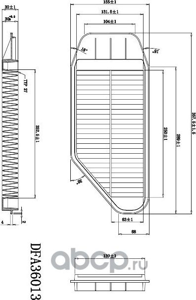 Фильтр воздушный DOUBLEFORCE (Double Force). Артикул DFA36013