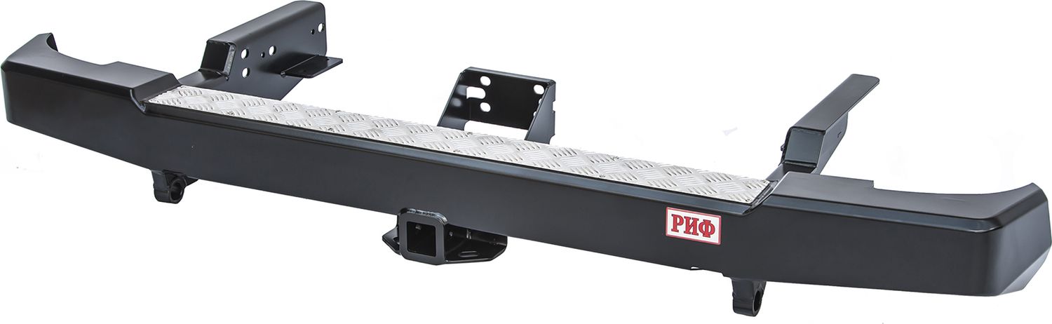Бампер силовой РИФ задний с квадратом под фаркоп стандарт для УАЗ Пикап 2005-2026. Артикул RIF061-21100