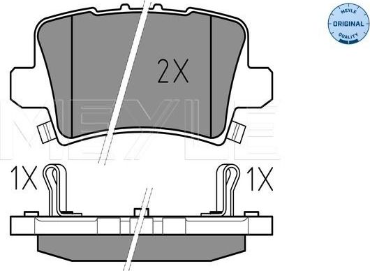 Тормозные колодки Meyle Original задние для Honda Civic VIII 2005-2011. Артикул 025 240 8615/W