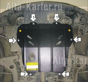 Защита Мотодор для картера, КПП Opel Meriva B 2010-2025. Артикул 01528