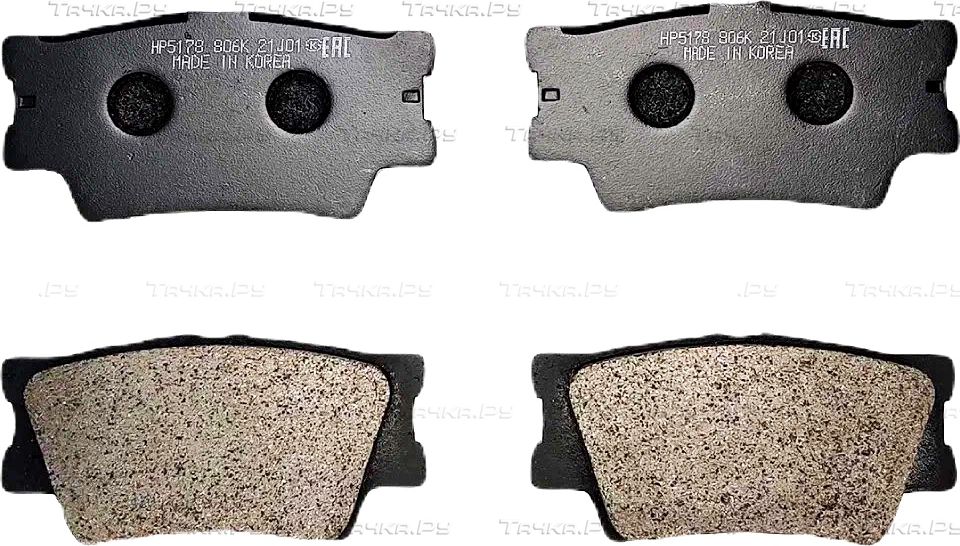 Тормозные колодки HSB задние для Toyota RAV4 IV (CA40) 2012-2019. Артикул HP5178