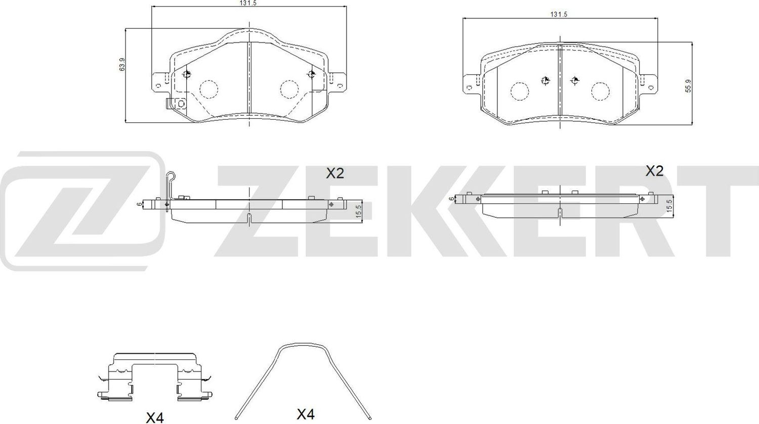 Тормозные колодки Zekkert. Артикул BS-1441