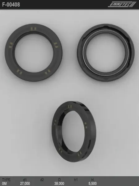 Сальник рулевой рейки 27 38 5.5 (Emmetec). Артикул F00408