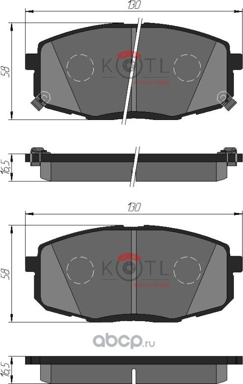 Колодки тормозные дисковые передние к-т HYUNDAI i30 07-/KIA СEED 07-/CARENS 02- (Kotl) Kotl. Артикул 3342kt