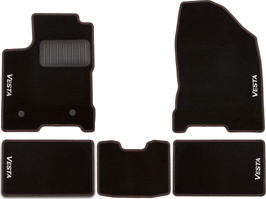 Коврики Klever Premium для салона Lada Vesta седан, SW, SW Cross 2015-2026. Цвет Сандал. Артикул KVR00.052.036.01200kv