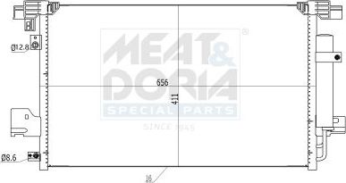 Радиатор кондиционера (конденсатор) Meat & Doria для Peugeot 4007 2007-2013. Артикул 991121