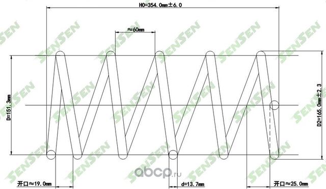 SCP10121 Пружина подвески передней HYUNDAI  ELANTRA 00-, ELANTRA седан 00 (Sensen). Артикул SCP10121