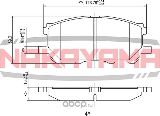 Колодки тормозные (Nakayama). Артикул P2025NY