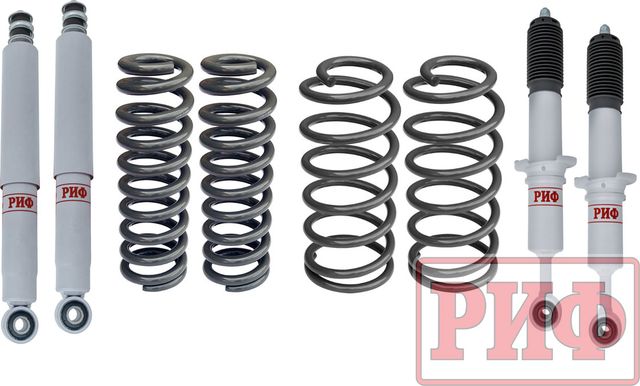 Лифт-комплект РИФ газовый мягкий для Toyota Land Cruiser Prado 120 2002-2009, лифт 30 мм. Артикул RIF-TLC120-A-G