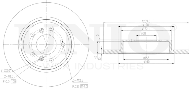 Диск тормозной (Unio). Артикул BRD-20474