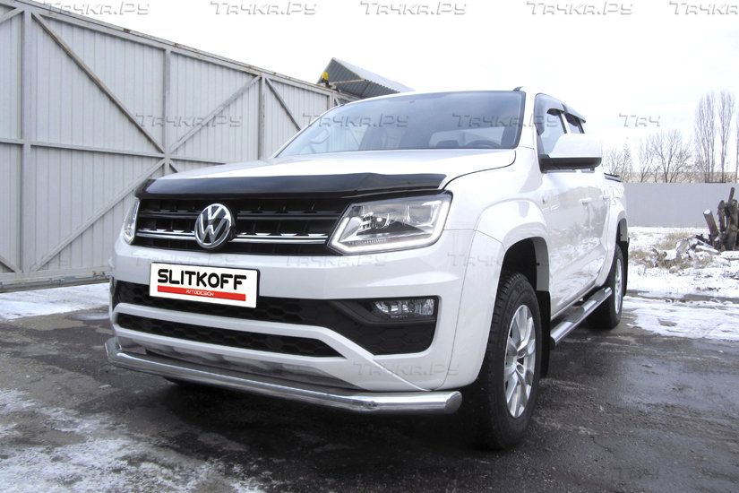 Защита Slitkoff переднего бампера d76 для Volkswagen Amarok I рестайлинг 2016-2026. Артикул VWAM16-003