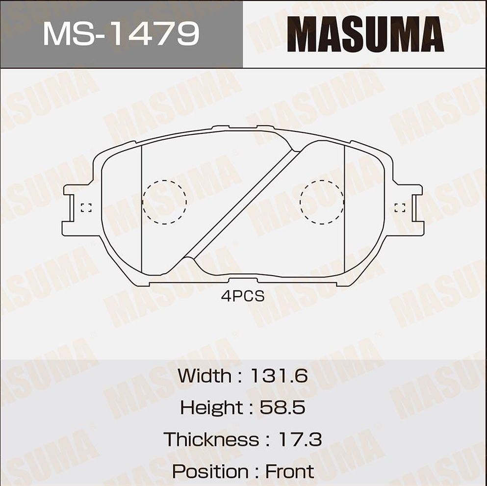 Тормозные колодки Masuma. Артикул MS-1479