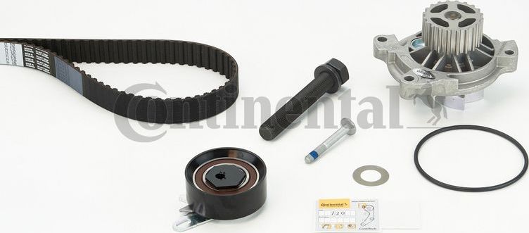 Помпа (водяной насос) с комплектом ремня ГРМ ContiTech. Артикул CT939WP5