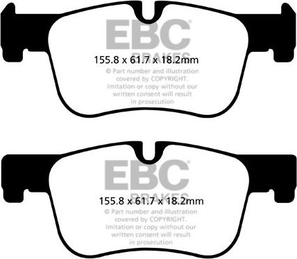 Тормозные колодки EBC Brakes передние для BMW 4 F32/F33/F36 2013-2026. Артикул DP42143R