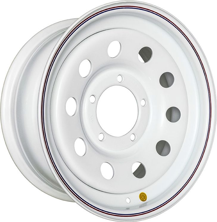 Колёсный диск OFF-ROAD Wheels усиленный стальной белый 5x139,7 7xR16 d110 ET+15 для ГАЗ Соболь 1998-2026. Артикул 1670-53910WH+15
