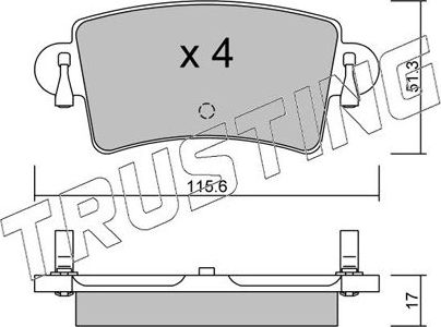 Тормозные колодки Trusting. Артикул 562.0