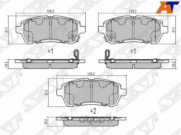 Колодки тормозные FR MAZDA2 07- (SAT). Артикул STDFY13328ZA