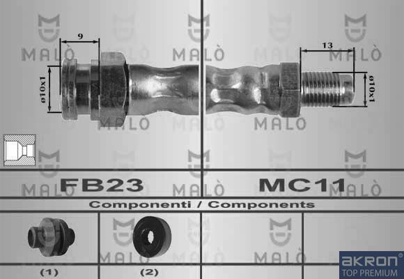 Тормозной шланг Malò. Артикул 80448