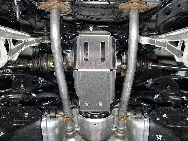 Защита алюминиевая ТСС (4 мм) для дифференциала Infiniti QX50 (J50) I 2013-2018. Артикул ZKTCC00074