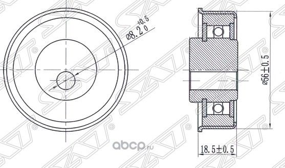 Натяжной ролик балансировочного ремня ГРМ MMC 4G63 (SAT). Артикул STMD352473