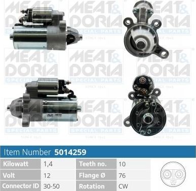 Стартер Meat & Doria для Ford Mondeo I 1993-1996. Артикул 5014259
