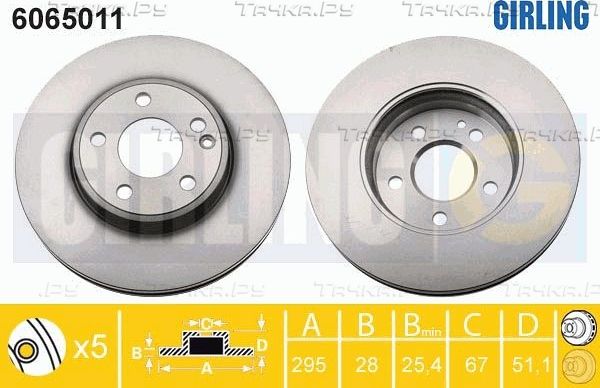 Тормозной диск Girling. Артикул 6065011