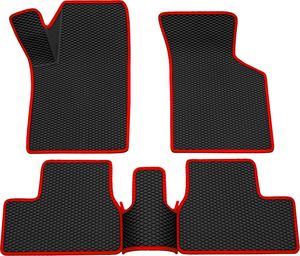 Коврики Rezkon 3D EVA Ромб резиновые для салона Datsun mi-Do 2015-2020 Красный кант. Артикул 9225040104