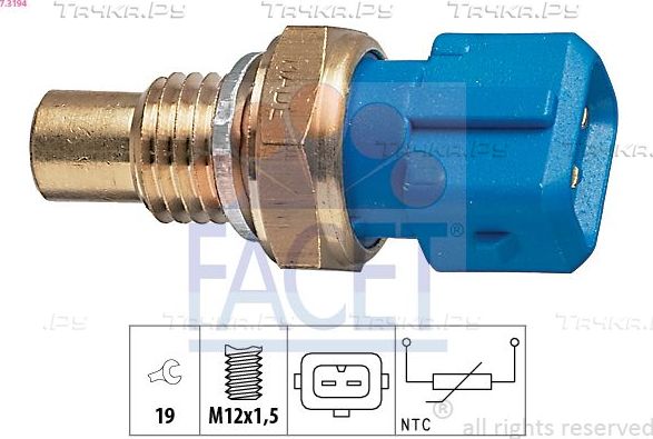 Датчик температуры охлаждающей жидкости Facet Made in Italy - OE Equivalent для Renault 19 II 1992-1995. Артикул 7.3194