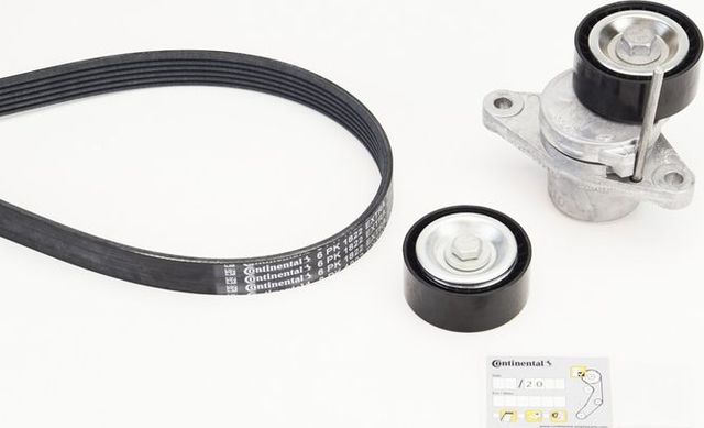 Приводной ремень поликлиновой с роликами (комплект) ContiTech. Артикул 6PK1822 EXTRA K1