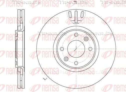 Тормозной диск Remsa передний для Citroen C4 Picasso I 2006-2013. Артикул 6657.10
