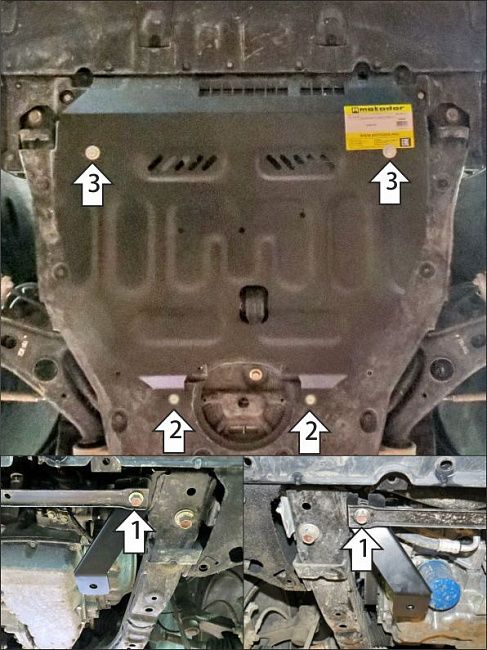 Защита Мотодор для картера и КПП Honda ZR-V 2WD 2022-2026. Артикул 70806