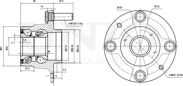 Ступица колеса с интегрированным подшипником (Unio). Артикул HUB-20066