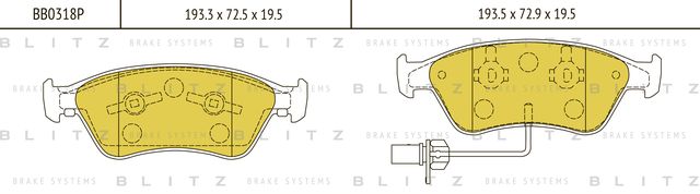 Колодки тормозные AUDI A8 02- перед. (Blitz). Артикул BB0318P
