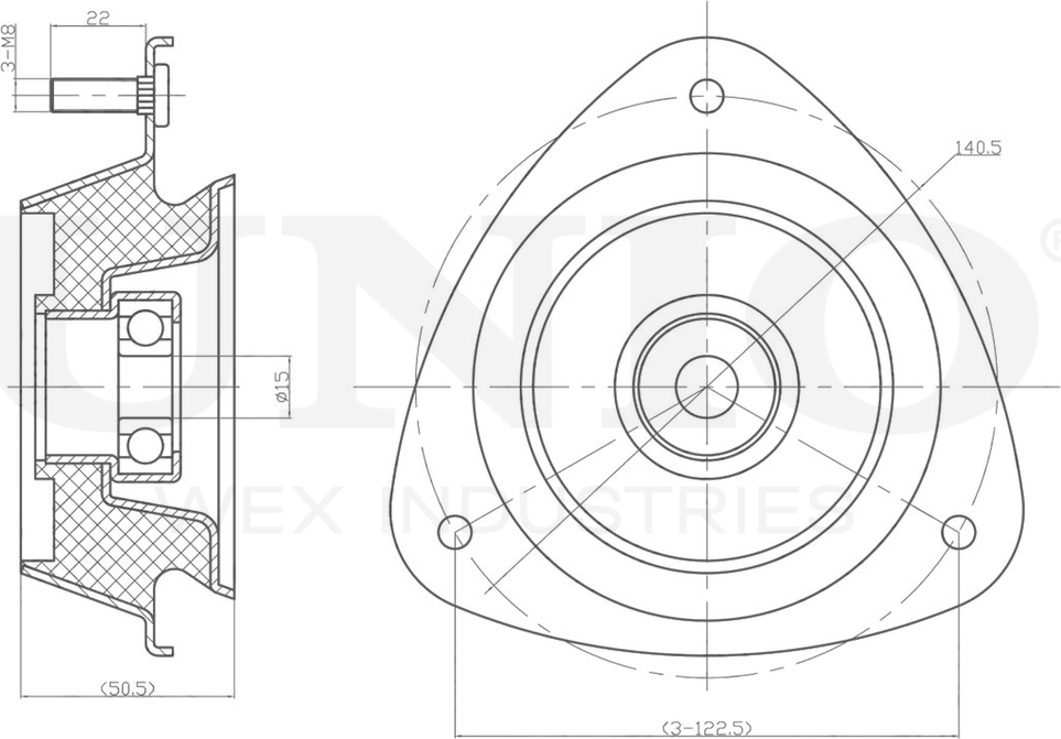 Опора амортизационной стойки (Unio). Артикул RMP-13038