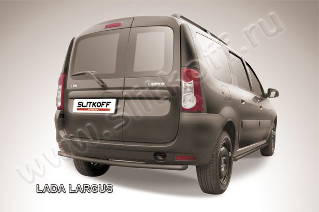 Защита Slitkoff заднего бампера d42 для Lada Largus 2012-2026 Черная. Артикул LadLar003B