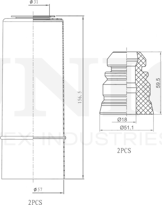 Отбойник и пыльник амортизатора, комплект (Unio). Артикул DUC-50078