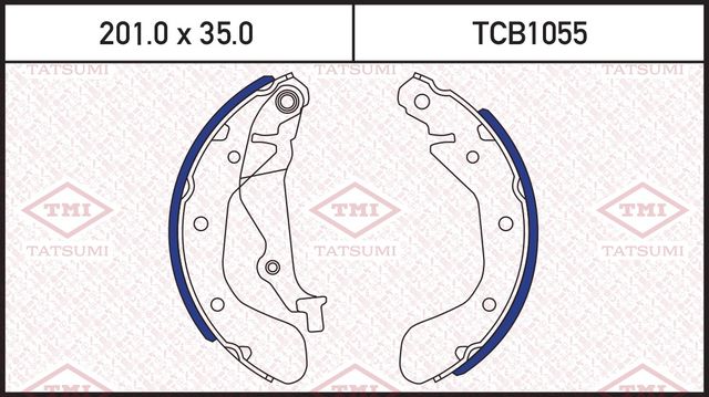 Колодки тормозные CHEVROLET AVEO 05- 1.2-1.5 задн.барабан. (Tatsumi). Артикул TCB1055