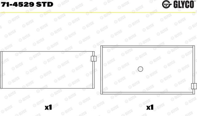 Вкладыши шатунные Glyco для MAN SL II 2006-2014. Артикул 71-4529 STD