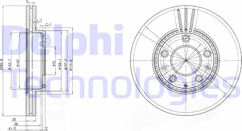 Тормозной диск Delphi. Артикул BG3874