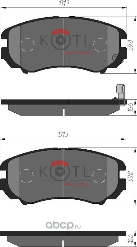 Колодки тормозные дисковые передние к-т HYUNDAI TUCSON / KIA SPORTAGE 04- (Kotl) Kotl. Артикул 3352kt