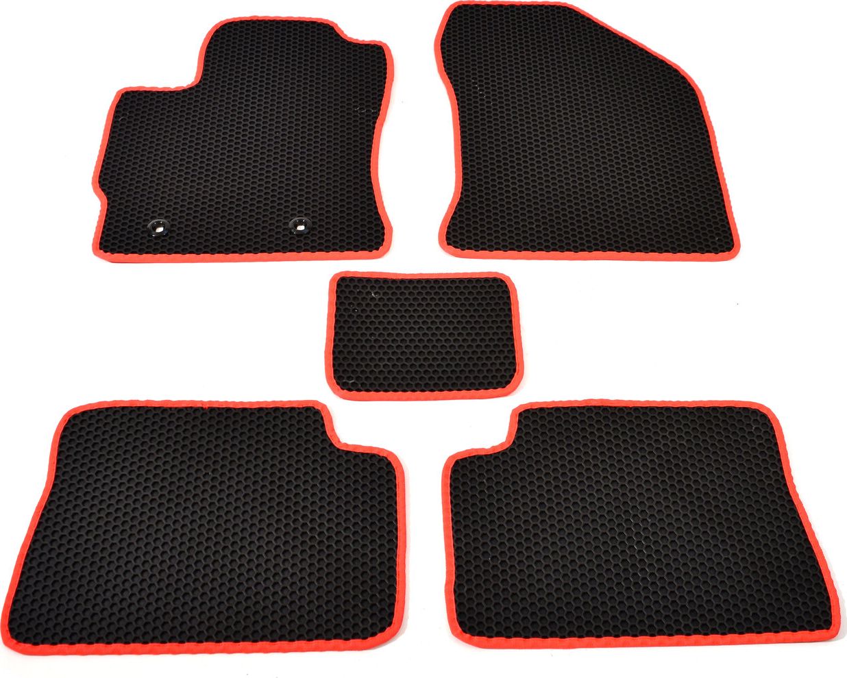 Коврики резиновые Avtodriver SOTA для салона Toyota Corolla E160 2013-2019 Черные, красный кант. Артикул EVAS.0642.02
