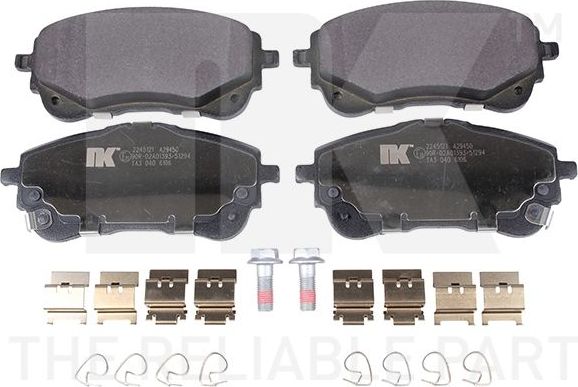 Тормозные колодки NK передние для Toyota Corolla E210 2018-2026. Артикул 2245121