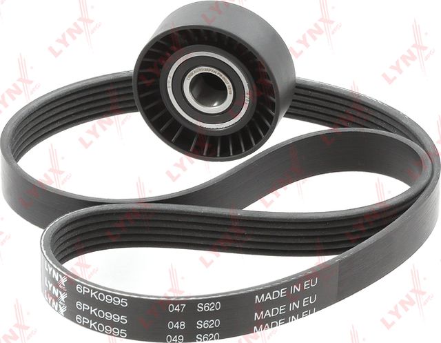 Приводной ремень поликлиновой с роликами (комплект) LYNXauto. Артикул PK-5034